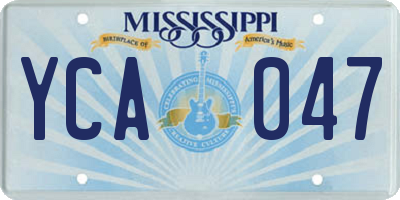 MS license plate YCA047
