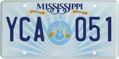 MS license plate YCA051