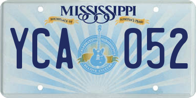 MS license plate YCA052