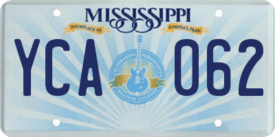 MS license plate YCA062
