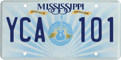 MS license plate YCA101