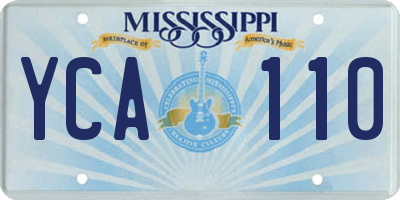 MS license plate YCA110