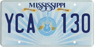 MS license plate YCA130
