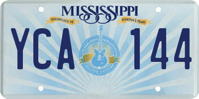 MS license plate YCA144