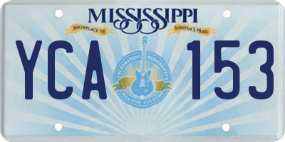MS license plate YCA153
