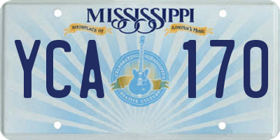 MS license plate YCA170