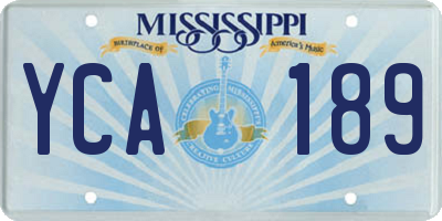 MS license plate YCA189