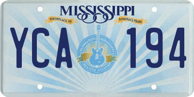 MS license plate YCA194