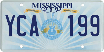 MS license plate YCA199