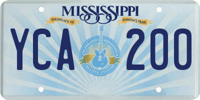MS license plate YCA200