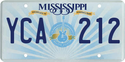MS license plate YCA212