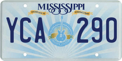 MS license plate YCA290