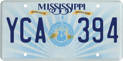 MS license plate YCA394