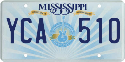 MS license plate YCA510
