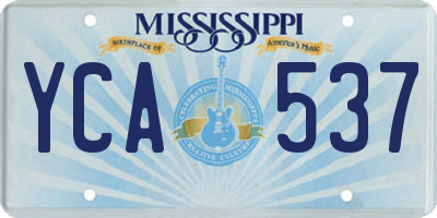 MS license plate YCA537