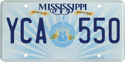 MS license plate YCA550