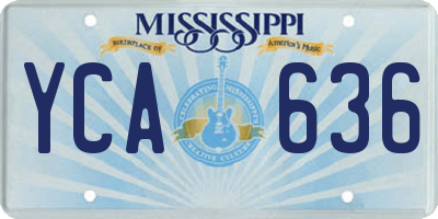 MS license plate YCA636