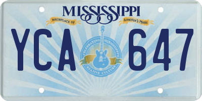 MS license plate YCA647