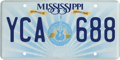 MS license plate YCA688