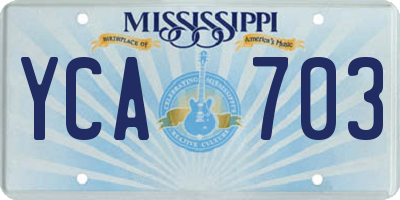 MS license plate YCA703
