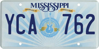 MS license plate YCA762