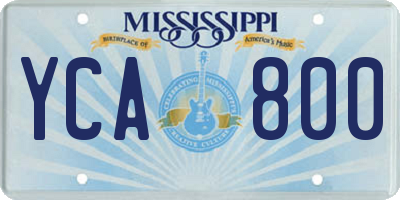 MS license plate YCA800