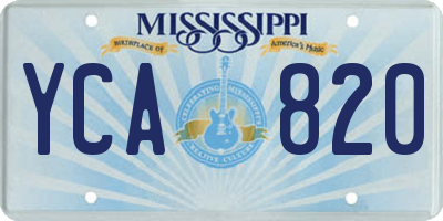 MS license plate YCA820