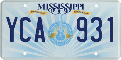 MS license plate YCA931
