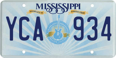 MS license plate YCA934