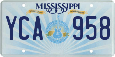 MS license plate YCA958