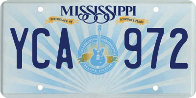 MS license plate YCA972
