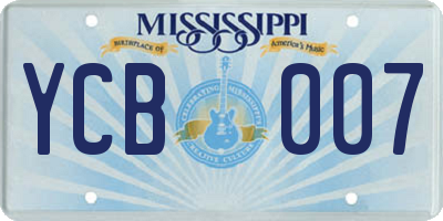 MS license plate YCB007