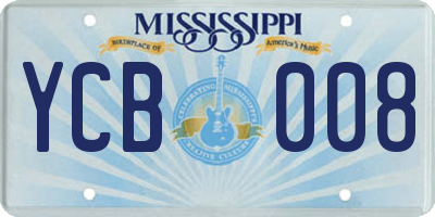 MS license plate YCB008