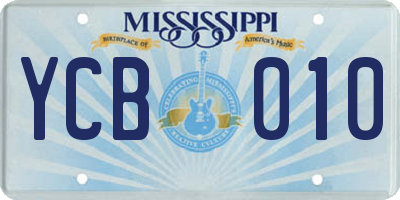 MS license plate YCB010
