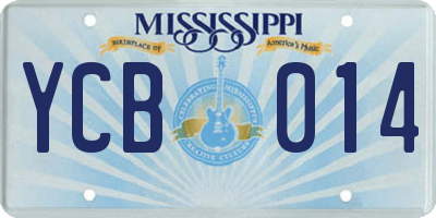 MS license plate YCB014