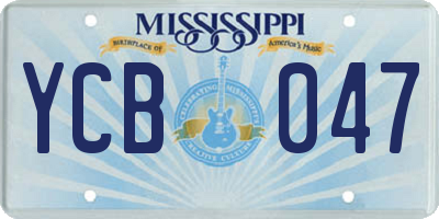 MS license plate YCB047