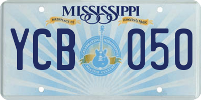 MS license plate YCB050