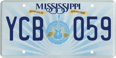 MS license plate YCB059