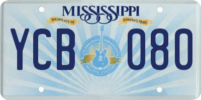 MS license plate YCB080