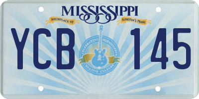 MS license plate YCB145