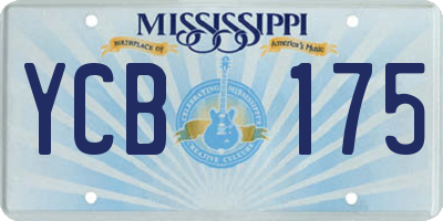 MS license plate YCB175