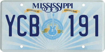 MS license plate YCB191
