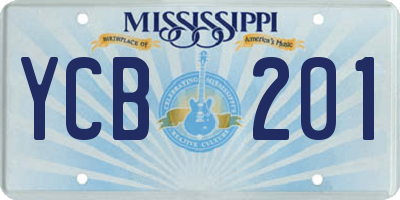 MS license plate YCB201
