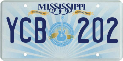 MS license plate YCB202