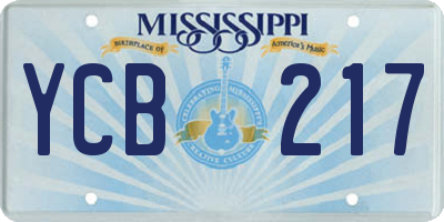 MS license plate YCB217