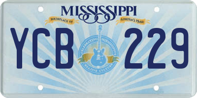 MS license plate YCB229