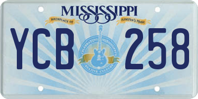 MS license plate YCB258