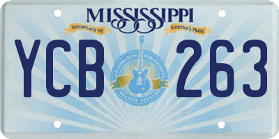 MS license plate YCB263