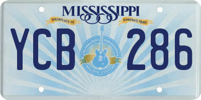 MS license plate YCB286