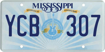 MS license plate YCB307